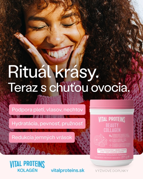 A 4:5 vertical ad for Beauty Collagen showing a happy woman with the product bottle and benefit bullet points.